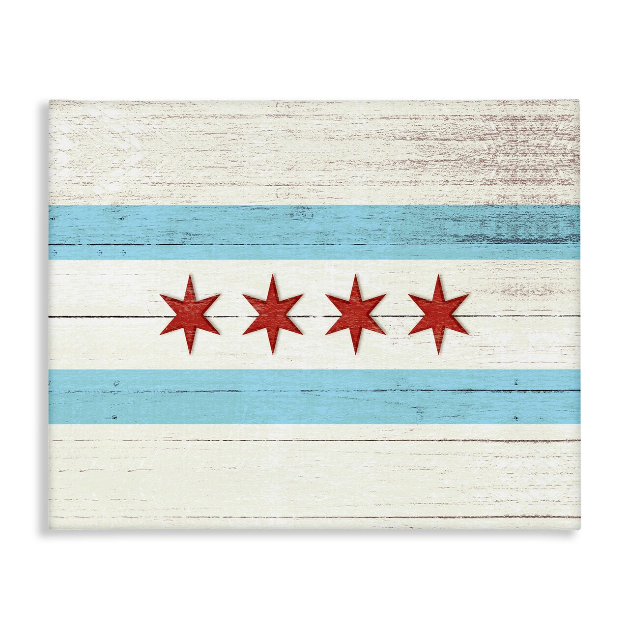 Stupell Industries Chicago Flag Distressed Style Canvas Wall Art